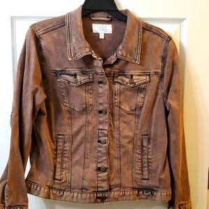 Time and Tru Women's Tan Jean Jacket XXL